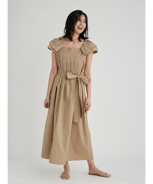 FRAY I.D（フレイアイディー）の「フリルスリーブタックワンピース  