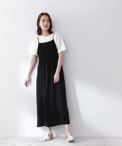 N.（N. Natural Beauty Basic）（エヌエヌナチュラルビューティーベーシック）の「◆前後２ｗａｙシャーリングキャミワンピース（ワンピース・レディース・ブラック/ブラウン/イエロー・MEDIUM）」の19枚目の写真