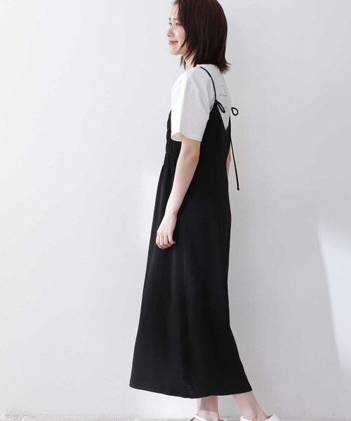 N.（N. Natural Beauty Basic）（エヌエヌナチュラルビューティーベーシック）の「◆前後２ｗａｙシャーリングキャミワンピース（ワンピース・レディース・ブラック/ブラウン/イエロー・MEDIUM）」の20枚目の写真
