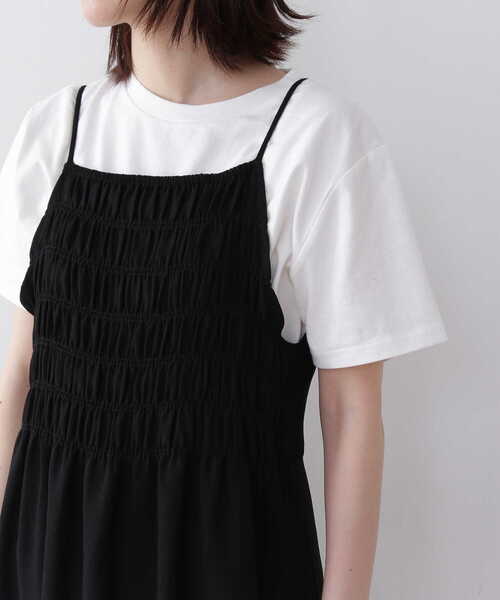 N.（N. Natural Beauty Basic）（エヌエヌナチュラルビューティーベーシック）の「◆前後２ｗａｙシャーリングキャミワンピース（ワンピース・レディース・ブラック/ブラウン/イエロー・MEDIUM）」の22枚目の写真