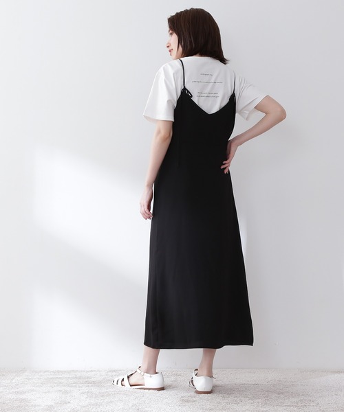 N.（N. Natural Beauty Basic）（エヌエヌナチュラルビューティーベーシック）の「◆前後２ｗａｙシャーリングキャミワンピース（ワンピース・レディース・ブラック/ブラウン/イエロー・MEDIUM）」の5枚目の写真