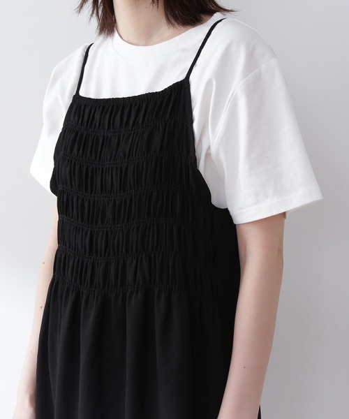 N.（N. Natural Beauty Basic）（エヌエヌナチュラルビューティーベーシック）の「◆前後２ｗａｙシャーリングキャミワンピース（ワンピース・レディース・ブラック/ブラウン/イエロー・MEDIUM）」の15枚目の写真