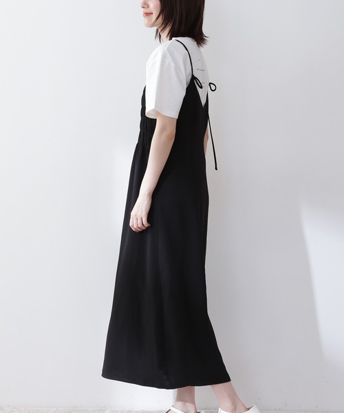 N.（N. Natural Beauty Basic）（エヌエヌナチュラルビューティーベーシック）の「◆前後２ｗａｙシャーリングキャミワンピース（ワンピース・レディース・ブラック/ブラウン/イエロー・MEDIUM）」の13枚目の写真