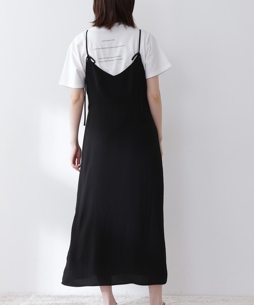 N.（N. Natural Beauty Basic）（エヌエヌナチュラルビューティーベーシック）の「◆前後２ｗａｙシャーリングキャミワンピース（ワンピース・レディース・ブラック/ブラウン/イエロー・MEDIUM）」の14枚目の写真