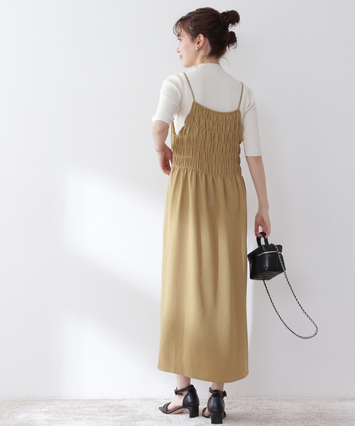 N.（N. Natural Beauty Basic）（エヌエヌナチュラルビューティーベーシック）の「◆前後２ｗａｙシャーリングキャミワンピース（ワンピース・レディース・ブラック/ブラウン/イエロー・MEDIUM）」の11枚目の写真