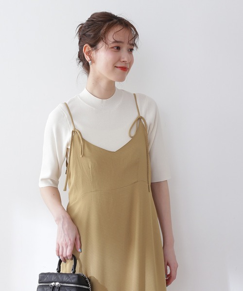 N.（N. Natural Beauty Basic）（エヌエヌナチュラルビューティーベーシック）の「◆前後２ｗａｙシャーリングキャミワンピース（ワンピース・レディース・ブラック/ブラウン/イエロー・MEDIUM）」の12枚目の写真