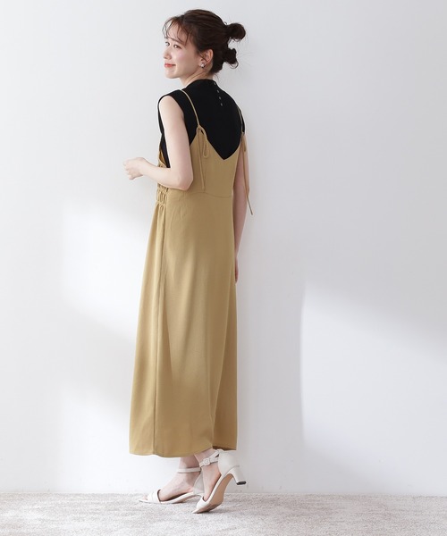 N.（N. Natural Beauty Basic）（エヌエヌナチュラルビューティーベーシック）の「◆前後２ｗａｙシャーリングキャミワンピース（ワンピース・レディース・ブラック/ブラウン/イエロー・MEDIUM）」の8枚目の写真