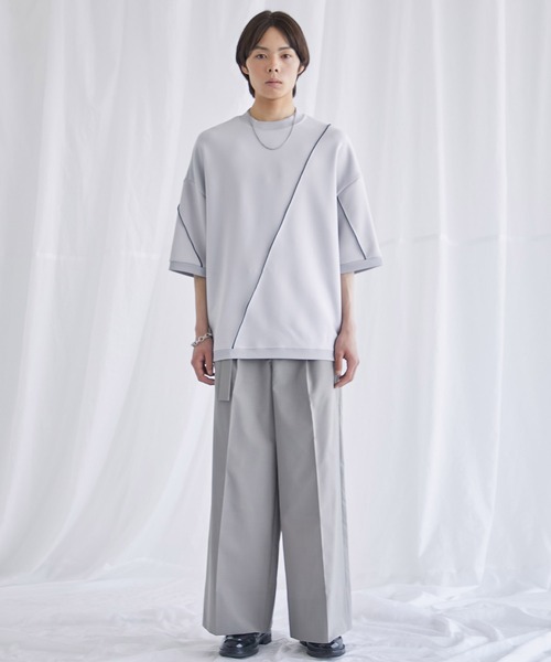 PUBLIC TOKYO（パブリックトウキョウ）の「〈ユニセックス〉メローダンボールルーズTEE（Tシャツ/カットソー・メンズ・ブラック/ベージュ/ミント/ネイビー/ホワイト/グリーン/ダークグレー・2/1）」の8枚目の写真