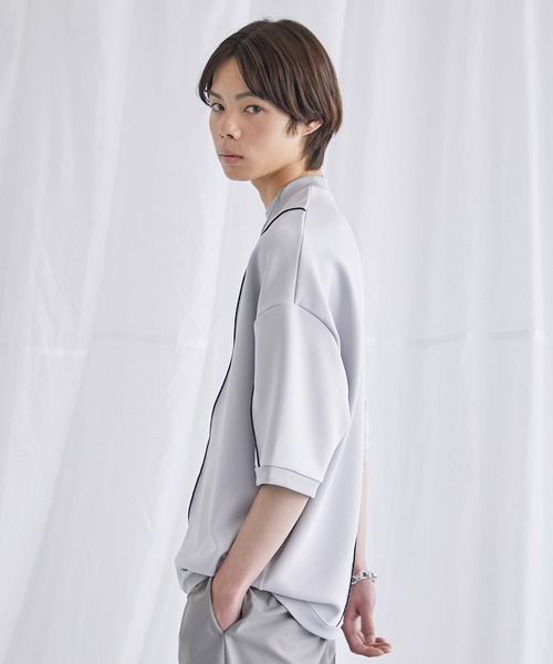 PUBLIC TOKYO（パブリックトウキョウ）の「〈ユニセックス〉メローダンボールルーズTEE（Tシャツ/カットソー・メンズ・ブラック/ベージュ/ミント/ネイビー/ホワイト/グリーン/ダークグレー・2/1）」の12枚目の写真