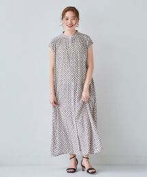 le.coeur blanc | コモンプリントギャザーワンピース(ワンピース)