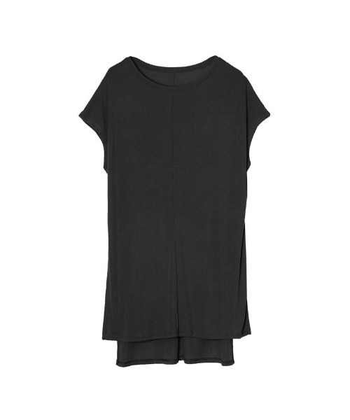 Re:EDIT(リエディ)の「シアーフライスセンターピンタックフレンチスリーブトップス(Tシャツ/カットソー・レディース・ブルー/オフホワイト/グレイッシュベージュ/グリーン/ブラック・LARGE/MEDIUM)」の2枚目の写真