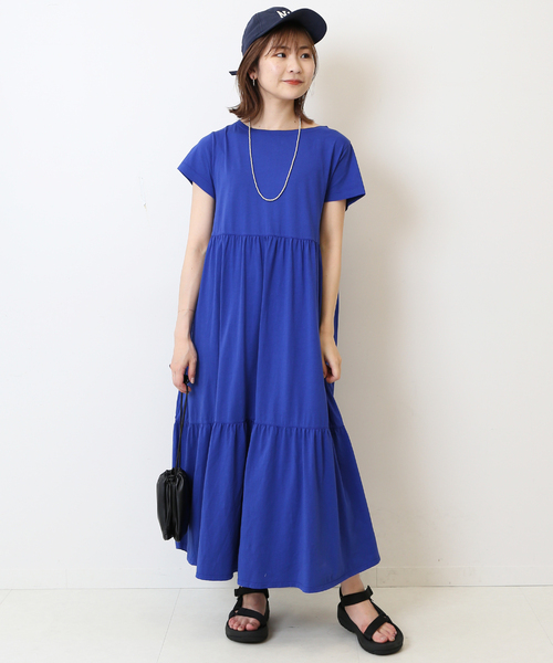 SLOBE IENA(スローブイエナ)の「ハイツイスト天竺ティアードワンピース(ワンピース・レディース・グリーン/ブルー系その他/ブラック/ブラウン・FREE)」の21枚目の写真