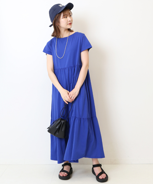 SLOBE IENA(スローブイエナ)の「ハイツイスト天竺ティアードワンピース(ワンピース・レディース・グリーン/ブルー系その他/ブラック/ブラウン・FREE)」の22枚目の写真
