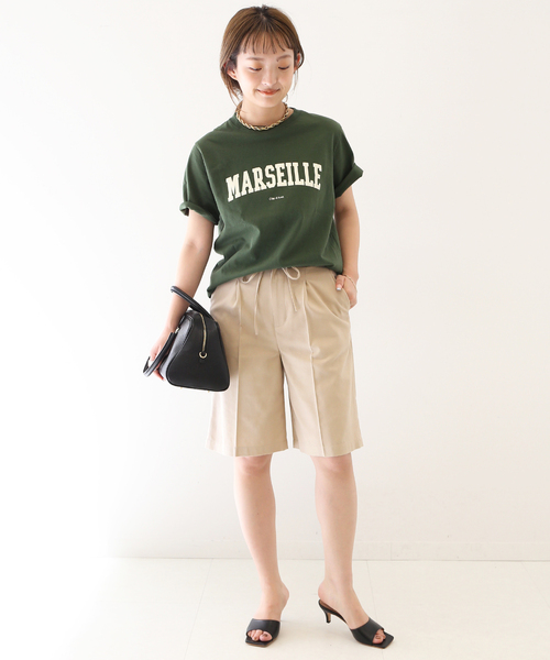 SLOBE IENA（スローブイエナ）の「リネン混ツイルハーフパンツ（その他パンツ・レディース・ベージュ/カーキ・38/36）」の9枚目の写真