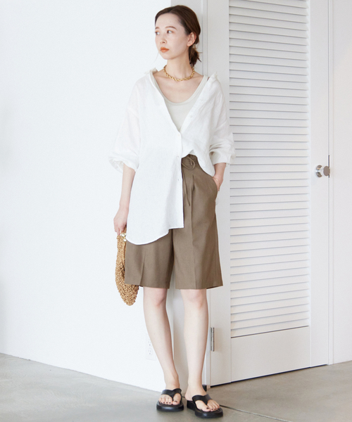 セール】リネン混ツイルハーフパンツ（その他パンツ）｜SLOBE