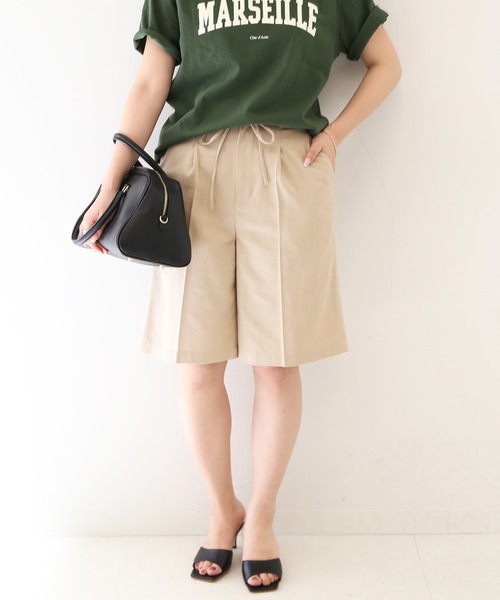 SLOBE IENA（スローブイエナ）の「リネン混ツイルハーフパンツ
