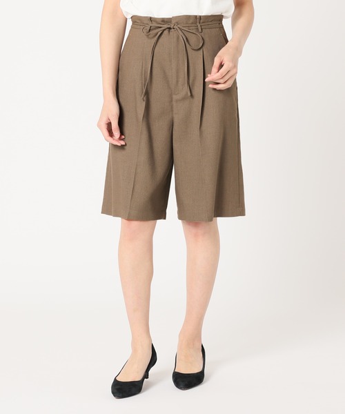 SLOBE IENA（スローブイエナ）の「リネン混ツイルハーフパンツ
