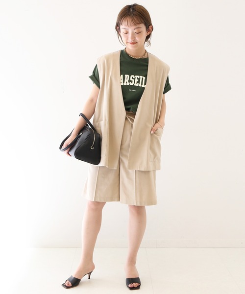 SLOBE IENA（スローブイエナ）の「リネン混ツイルハーフパンツ