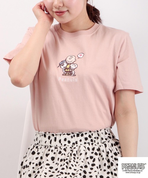 【PEANUTS】ワンポイントTシャツ&ショットパンツ PEANUTS】ワンポイントTシャツ&ショットパンツ