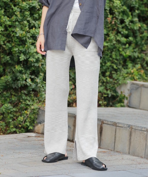 CIAOPANIC TYPY（チャオパニックティピー）の「カラーメランジニットパンツ（その他パンツ・レディース・グレイッシュベージュ/ピンク/ブルー・ONE SIZE）」の4枚目の写真