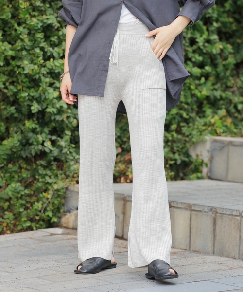 CIAOPANIC TYPY（チャオパニックティピー）の「カラーメランジニットパンツ（その他パンツ・レディース・グレイッシュベージュ/ピンク/ブルー・ONE SIZE）」の5枚目の写真