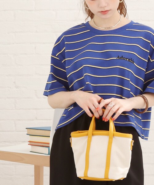 Cutie Blonde（キューティーブロンド）の「◆【S-L】ボーダー刺繍Tシャツ（Tシャツ/カットソー・レディース・ホワイト系5/オレンジ系その他4/ブルー系2・01/02/03）」の3枚目の写真