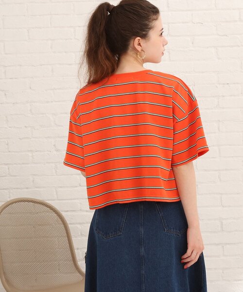 Cutie Blonde（キューティーブロンド）の「◆【S-L】ボーダー刺繍Tシャツ（Tシャツ/カットソー・レディース・ホワイト系5/オレンジ系その他4/ブルー系2・01/02/03）」の16枚目の写真