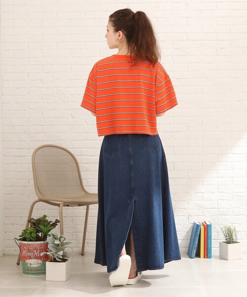 Cutie Blonde（キューティーブロンド）の「◆【S-L】ボーダー刺繍Tシャツ（Tシャツ/カットソー・レディース・ホワイト系5/オレンジ系その他4/ブルー系2・01/02/03）」の17枚目の写真