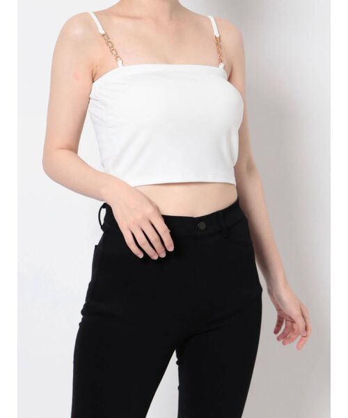 EVRIS（エヴリス）の「チェーンビスチェ（キャミソール・レディース・ブラック/パープル/ホワイト・FREE）」の2枚目の写真