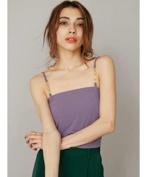 EVRIS（エヴリス）の「チェーンビスチェ（キャミソール・レディース・ブラック/パープル/ホワイト・FREE）」の4枚目の写真