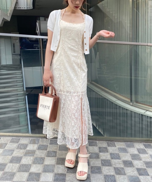 one after another NICE CLAUP（ワンアフターアナザーナイスクラップ）の「ホルターキャミマーメイドワンピース（ワンピース・レディース・ブラック/ブルー/アイボリー/ブルー系その他・FREE）」の2枚目の写真