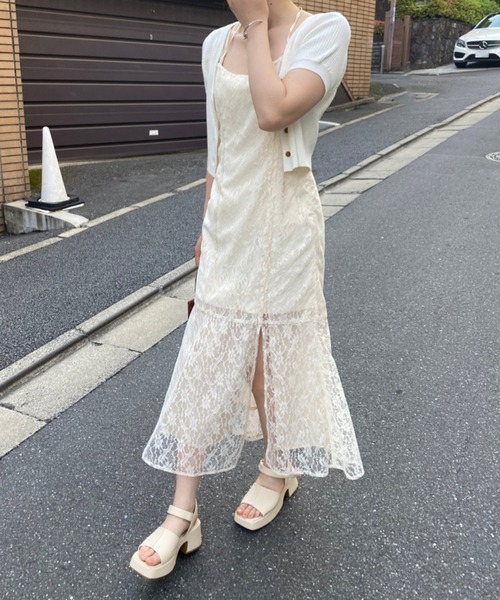 one after another NICE CLAUP（ワンアフターアナザーナイスクラップ）の「ホルターキャミマーメイドワンピース（ワンピース・レディース・ブラック/ブルー/アイボリー/ブルー系その他・FREE）」の5枚目の写真