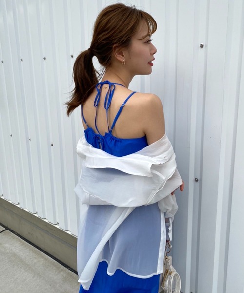one after another NICE CLAUP（ワンアフターアナザーナイスクラップ）の「ホルターキャミマーメイドワンピース（ワンピース・レディース・ブラック/ブルー/アイボリー/ブルー系その他・FREE）」の13枚目の写真