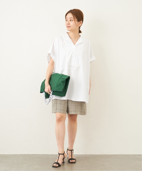 JOURNAL STANDARD(ジャーナルスタンダード)の「《追加2》フロントブザムハーフスリーブシャツ(シャツ/ブラウス・レディース・ホワイト/ブルー系その他2/ブルー・FREE)」の8枚目の写真