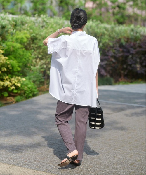 【美品】ジャーナルスタンダード　フロントブザムハーフスリーブシャツ　白 ホワイト セール】《追加2》フロントブザムハーフスリーブシャツ（シャツ