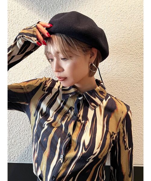 EMODA(エモダ)の「フェルトバスクベレー(ハンチング/ベレー帽・レディース・グレー/ブラック・FREE)」の21枚目の写真