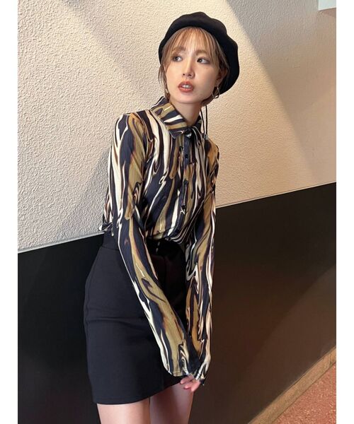 EMODA(エモダ)の「フェルトバスクベレー(ハンチング/ベレー帽・レディース・グレー/ブラック・FREE)」の6枚目の写真