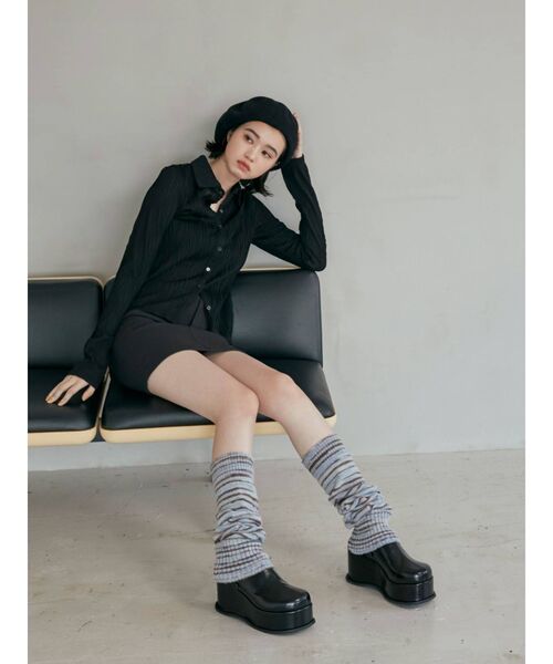 EMODA(エモダ)の「フェルトバスクベレー(ハンチング/ベレー帽・レディース・グレー/ブラック・FREE)」の5枚目の写真