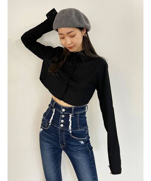 EMODA(エモダ)の「フェルトバスクベレー(ハンチング/ベレー帽・レディース・グレー/ブラック・FREE)」の11枚目の写真