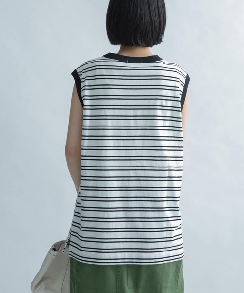 FORK&SPOON（フォークアンドスプーン）の「FORK&SPOON　ボーダーノースリーブTシャツ（Tシャツ/カットソー・レディース・ホワイト系その他/ブルー系その他/レッド系その他・1）」の7枚目の写真