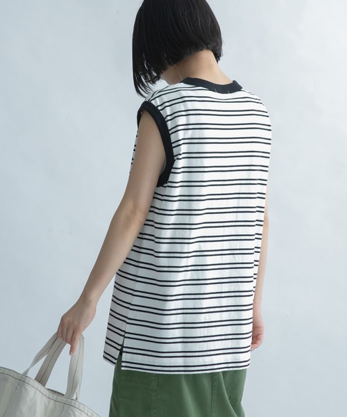 FORK&SPOON（フォークアンドスプーン）の「FORK&SPOON　ボーダーノースリーブTシャツ（Tシャツ/カットソー・レディース・ホワイト系その他/ブルー系その他/レッド系その他・1）」の8枚目の写真