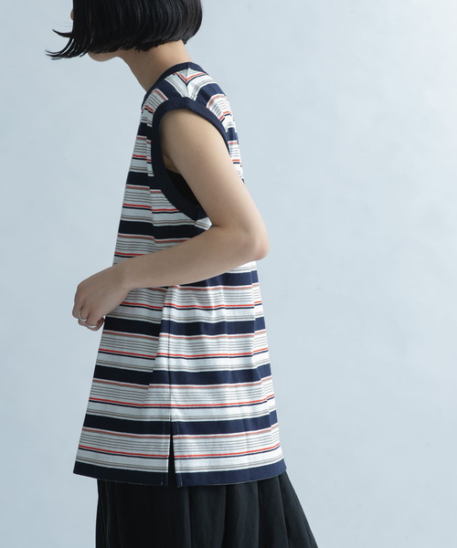 FORK&SPOON（フォークアンドスプーン）の「FORK&SPOON　ボーダーノースリーブTシャツ（Tシャツ/カットソー・レディース・ホワイト系その他/ブルー系その他/レッド系その他・1）」の15枚目の写真