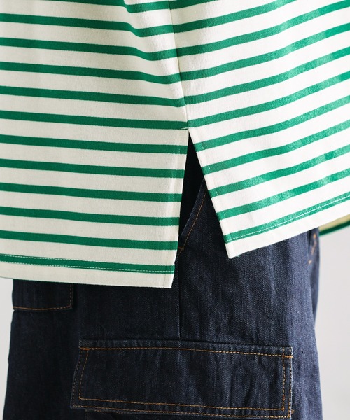 epnok（エプノック）の「ベーシックルーズボーダーTee（Tシャツ/カットソー・メンズ・ブラック/オフホワイト/グリーン・SMALL/MEDIUM/LARGE）」の19枚目の写真