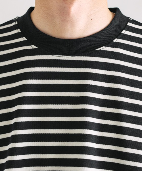 epnok（エプノック）の「ベーシックルーズボーダーTee（Tシャツ/カットソー・メンズ・ブラック/オフホワイト/グリーン・SMALL/MEDIUM/LARGE）」の11枚目の写真