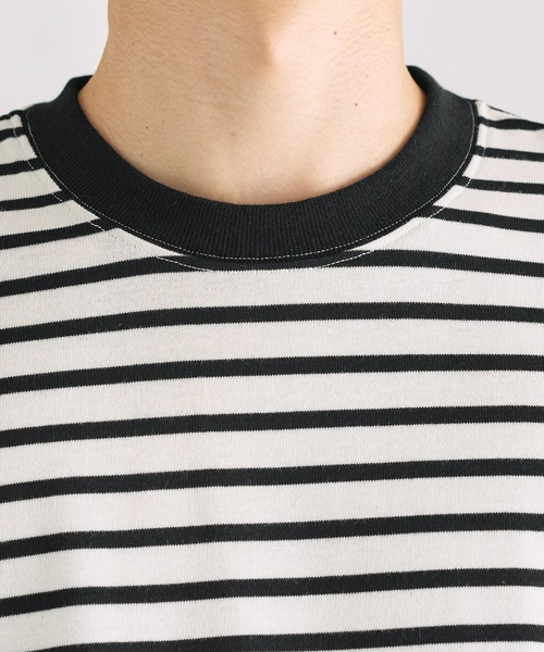 epnok（エプノック）の「ベーシックルーズボーダーTee（Tシャツ/カットソー・メンズ・ブラック/オフホワイト/グリーン・SMALL/MEDIUM/LARGE）」の13枚目の写真