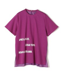 0 x ones：布帛コンビプリントTEE