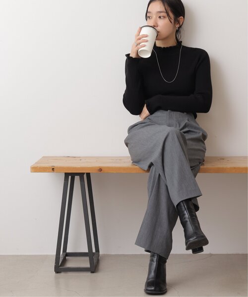 frames RAY CASSIN(フレームスレイカズン)の「畦フリル リブプルオーバー(ニット/セーター・レディース・ブラック/ベージュ/ブラウン/レッド/オフホワイト/サックスブルー/イエロー/グリーン・FREE)」の20枚目の写真