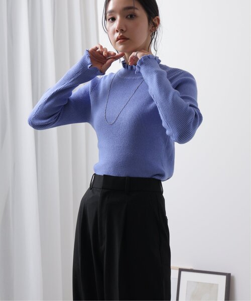 frames RAY CASSIN(フレームスレイカズン)の「畦フリル リブプルオーバー(ニット/セーター・レディース・ブラック/ベージュ/ブラウン/レッド/オフホワイト/サックスブルー/イエロー/グリーン・FREE)」の14枚目の写真