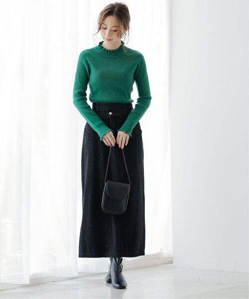 frames RAY CASSIN(フレームスレイカズン)の「畦フリル リブプルオーバー(ニット/セーター・レディース・ブラック/ベージュ/ブラウン/レッド/オフホワイト/サックスブルー/イエロー/グリーン・FREE)」の18枚目の写真