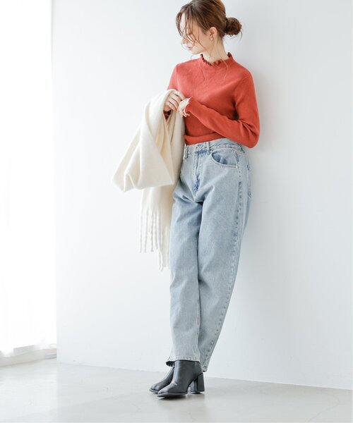 frames RAY CASSIN(フレームスレイカズン)の「畦フリル リブプルオーバー(ニット/セーター・レディース・ブラック/ベージュ/ブラウン/レッド/オフホワイト/サックスブルー/イエロー/グリーン・FREE)」の16枚目の写真